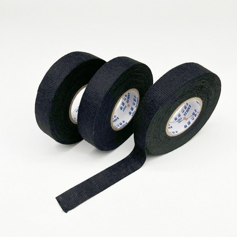Cintas de tejido de lana para protección de arneses de alambre de automóviles 19 mm 25 mm ancho Color negro