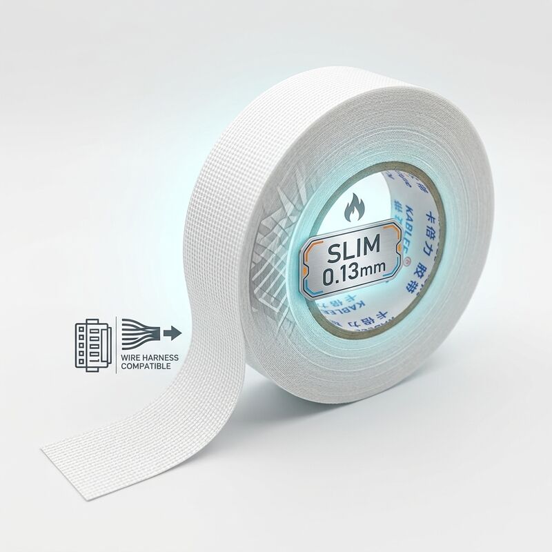 Automotive Adhesive Tape 0.13mm Engine Bay Wire Harness Wrap Heat Resistant for Noise Reduction Self-Extinguishing